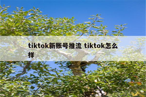 tiktok新账号推流 tiktok怎么样