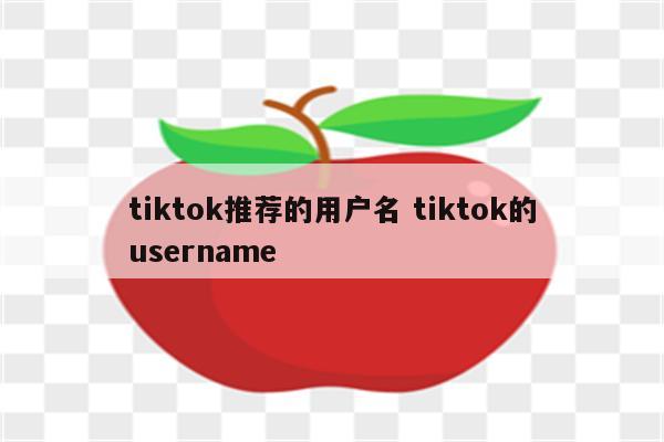 tiktok推荐的用户名 tiktok的username