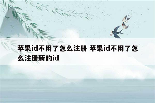 苹果id不用了怎么注册 苹果id不用了怎么注册新的id