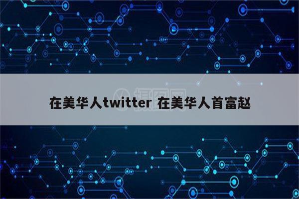 在美华人twitter 在美华人首富赵