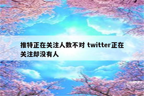 推特正在关注人数不对 twitter正在关注却没有人