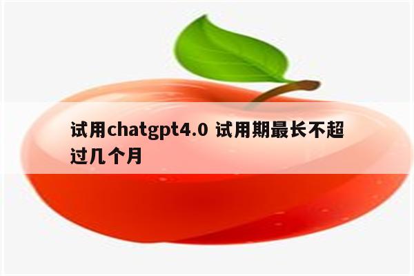 试用chatgpt4.0 试用期最长不超过几个月