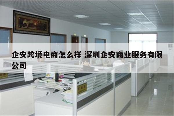 企安跨境电商怎么样 深圳企安商业服务有限公司