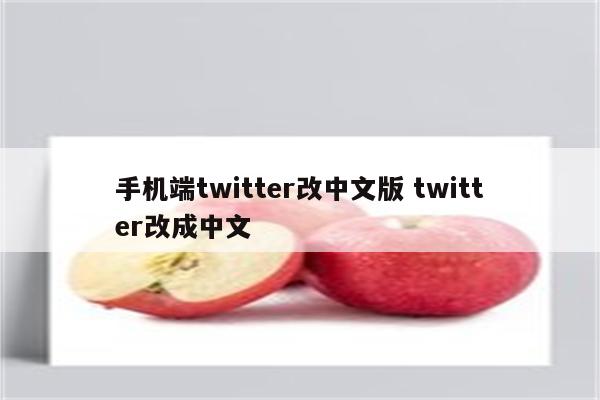 手机端twitter改中文版 twitter改成中文