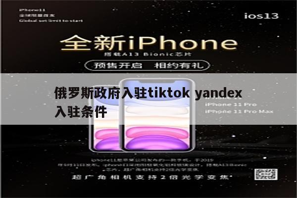 俄罗斯政府入驻tiktok yandex入驻条件