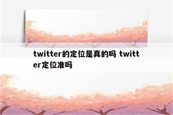 twitter的定位是真的吗 twitter定位准吗