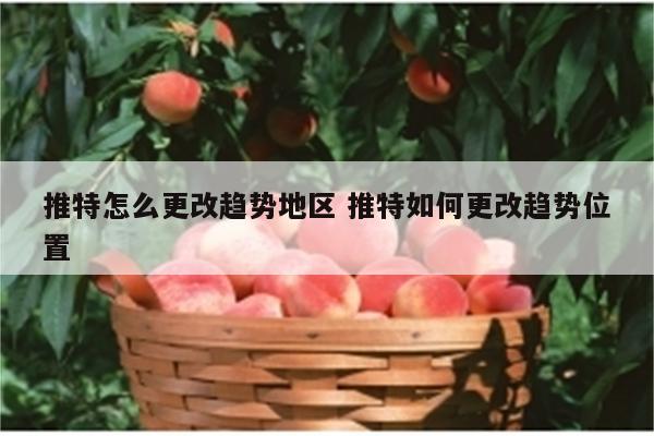 推特怎么更改趋势地区 推特如何更改趋势位置