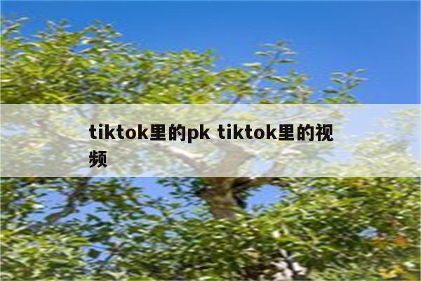 tiktok里的pk tiktok里的视频