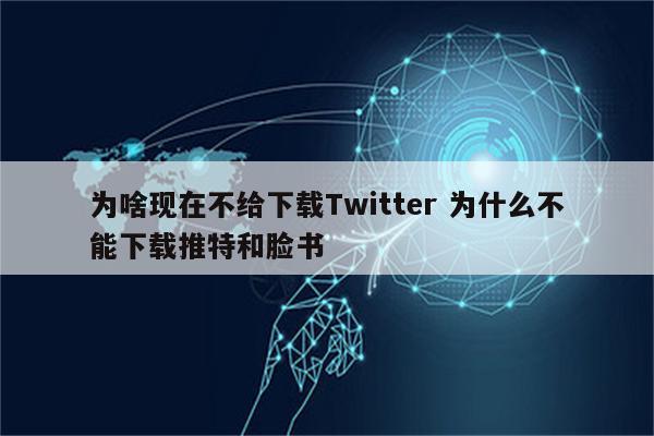 为啥现在不给下载Twitter 为什么不能下载推特和脸书