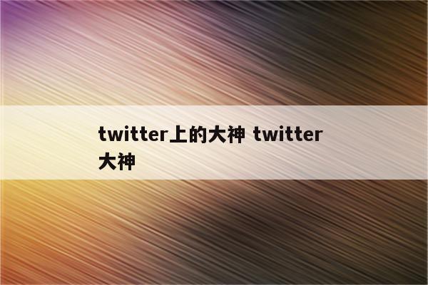 twitter上的大神 twitter 大神