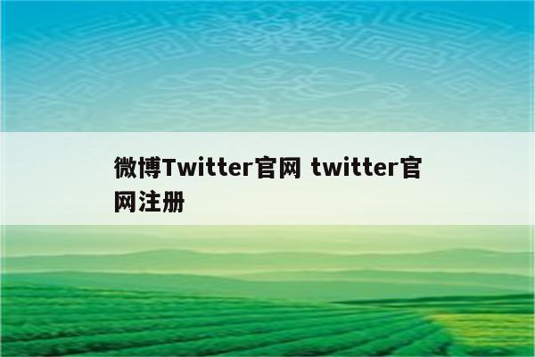 微博Twitter官网 twitter官网注册