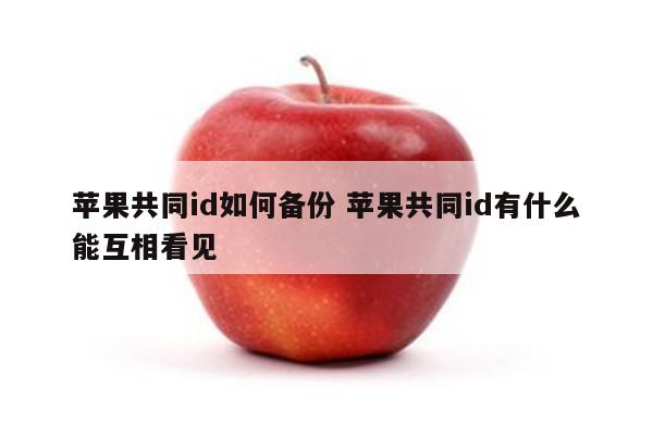 苹果共同id如何备份 苹果共同id有什么能互相看见