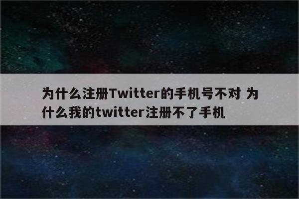 为什么注册Twitter的手机号不对 为什么我的twitter注册不了手机