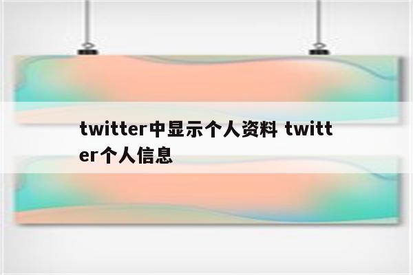 twitter中显示个人资料 twitter个人信息