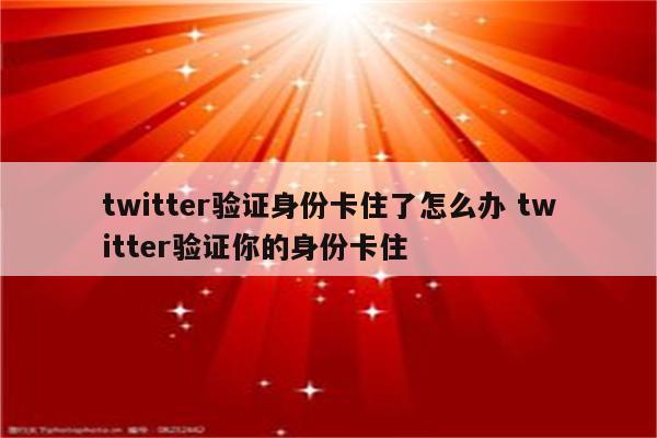 twitter验证身份卡住了怎么办 twitter验证你的身份卡住