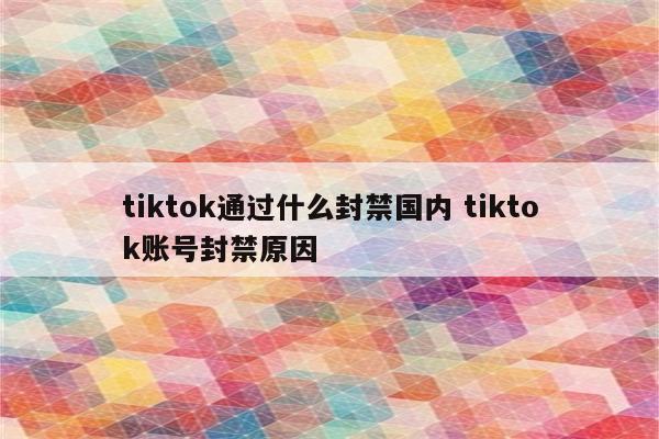 tiktok通过什么封禁国内 tiktok账号封禁原因