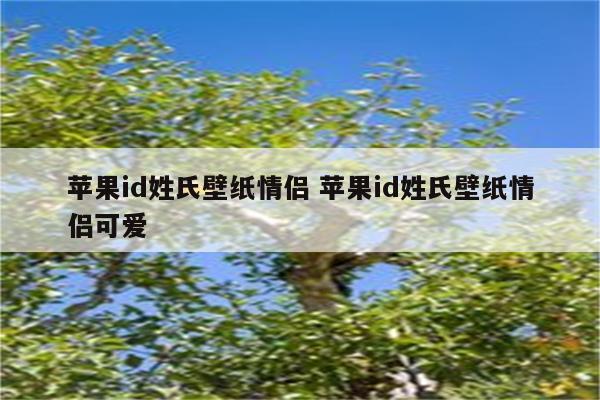 苹果id姓氏壁纸情侣 苹果id姓氏壁纸情侣可爱