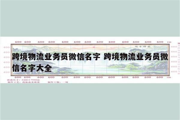跨境物流业务员微信名字 跨境物流业务员微信名字大全