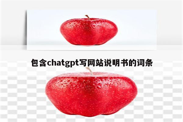 包含chatgpt写网站说明书的词条