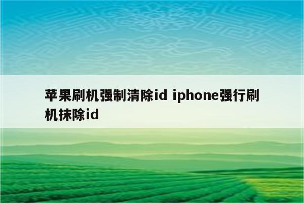 苹果刷机强制清除id iphone强行刷机抹除id