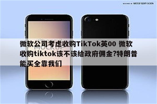 微软公司考虑收购TikTok英00 微软收购tiktok该不该给政府佣金?特朗普能买全靠我们