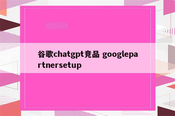 谷歌chatgpt竞品 googlepartnersetup