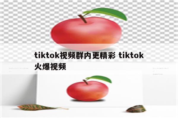 tiktok视频群内更精彩 tiktok火爆视频