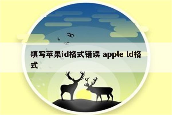 填写苹果id格式错误 apple ld格式