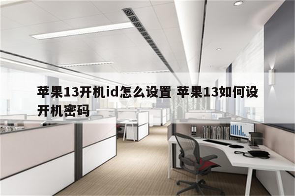 苹果13开机id怎么设置 苹果13如何设开机密码