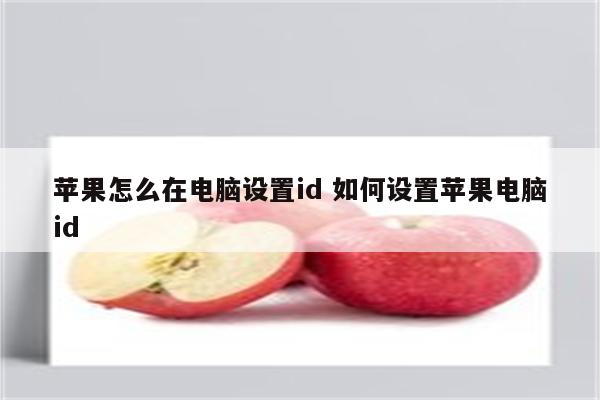 苹果怎么在电脑设置id 如何设置苹果电脑id