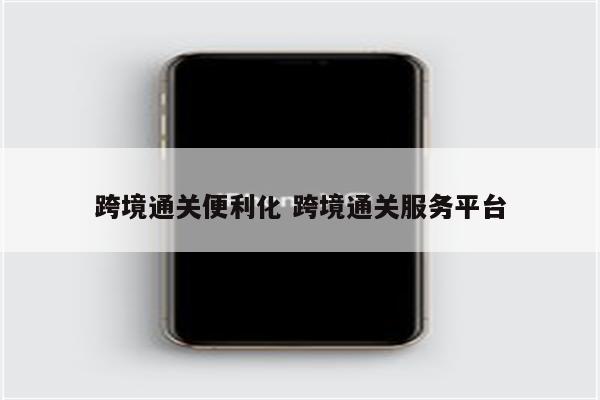 跨境通关便利化 跨境通关服务平台