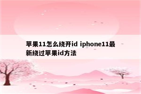 苹果11怎么绕开id iphone11最新绕过苹果id方法