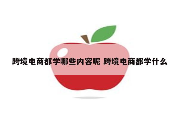 跨境电商都学哪些内容呢 跨境电商都学什么