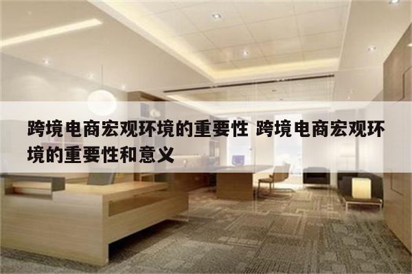跨境电商宏观环境的重要性 跨境电商宏观环境的重要性和意义