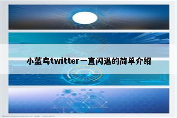 小蓝鸟twitter一直闪退的简单介绍