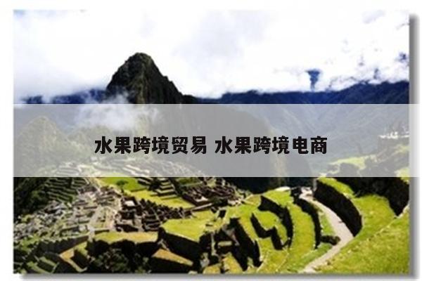 水果跨境贸易 水果跨境电商