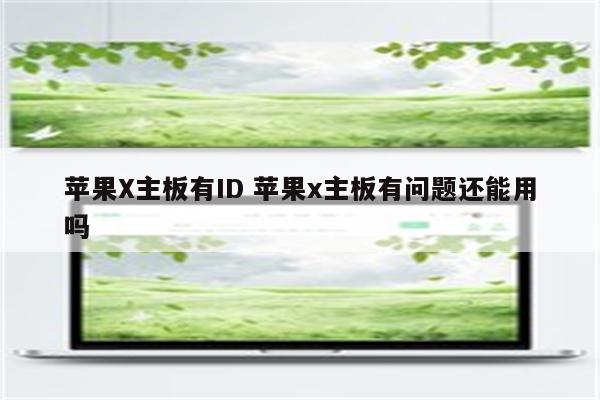 苹果X主板有ID 苹果x主板有问题还能用吗