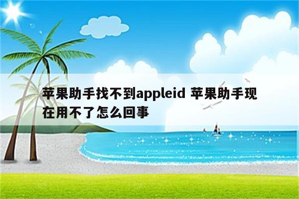 苹果助手找不到appleid 苹果助手现在用不了怎么回事