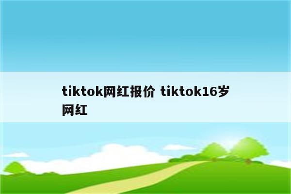 tiktok网红报价 tiktok16岁网红