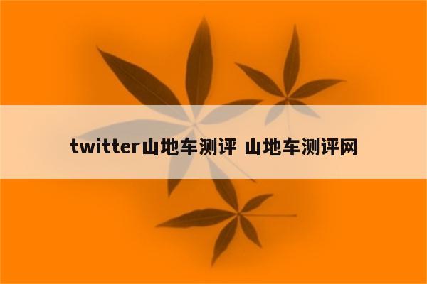 twitter山地车测评 山地车测评网
