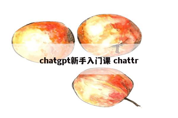 chatgpt新手入门课 chattr