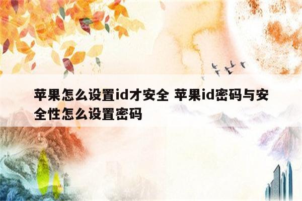 苹果怎么设置id才安全 苹果id密码与安全性怎么设置密码