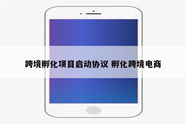 跨境孵化项目启动协议 孵化跨境电商