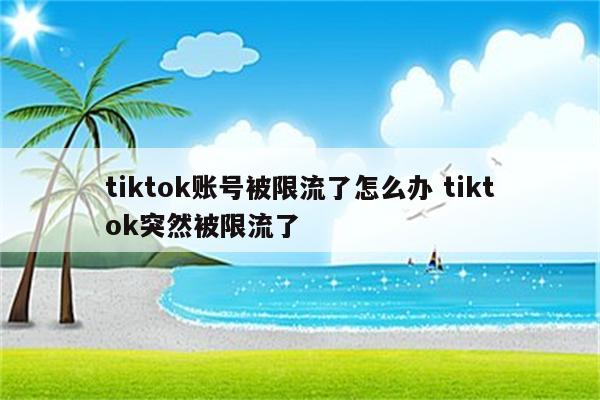 tiktok账号被限流了怎么办 tiktok突然被限流了