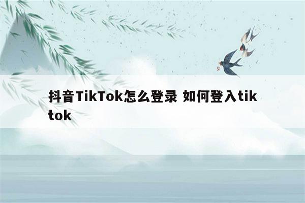 抖音TikTok怎么登录 如何登入tiktok