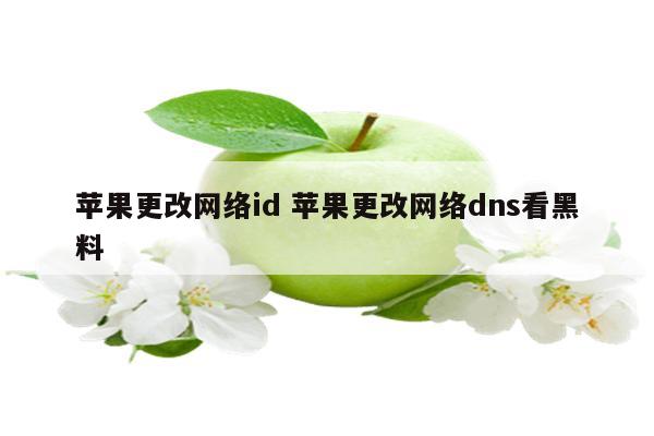 苹果更改网络id 苹果更改网络dns看黑料