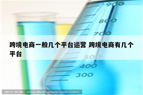 跨境电商一般几个平台运营 跨境电商有几个平台