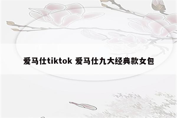 爱马仕tiktok 爱马仕九大经典款女包