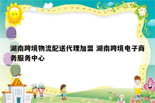 湖南跨境物流配送代理加盟 湖南跨境电子商务服务中心