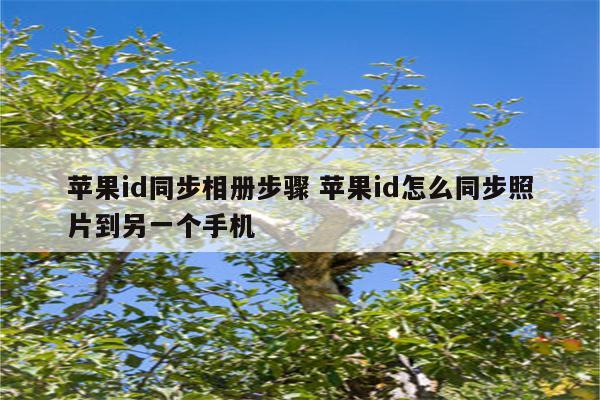 苹果id同步相册步骤 苹果id怎么同步照片到另一个手机